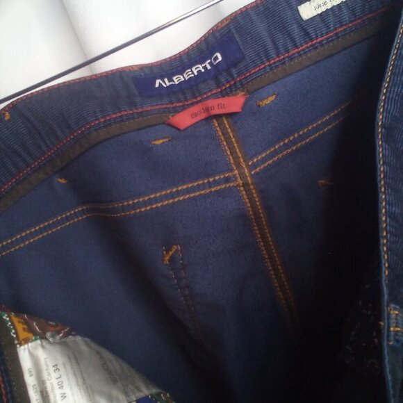 Alberto Corduroy Pants 40 x 34 Modern Fit Straight Blue - Picture 6 of 16